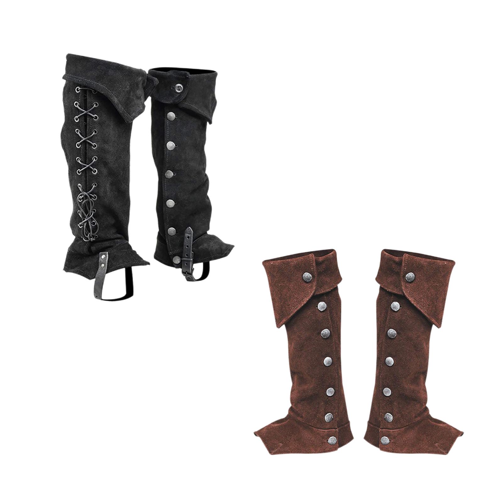 Tops - Men Renaissance Pirate Boot Covers Faux
