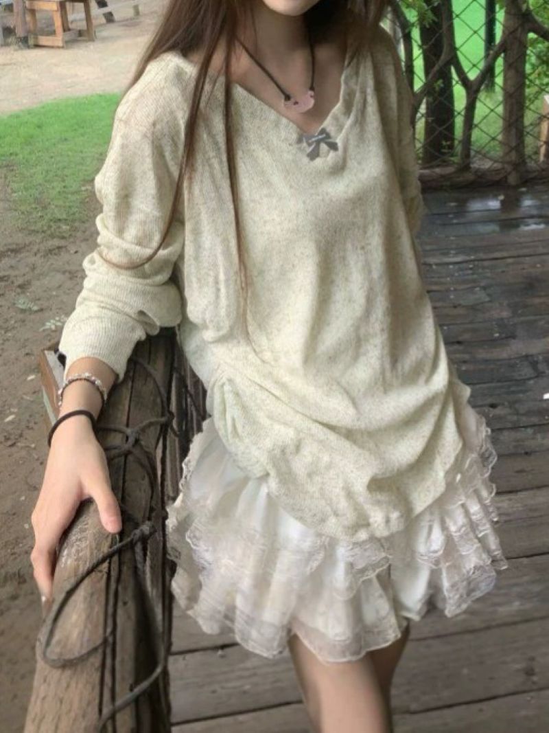 Korean Style Sweet V-neck Bow  - Blouses review and price