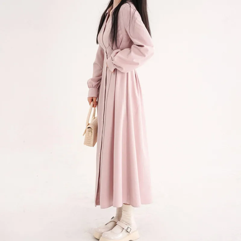 Korean Style Women V Neck Shir - Korean Style A Line Shirt Dress review and price