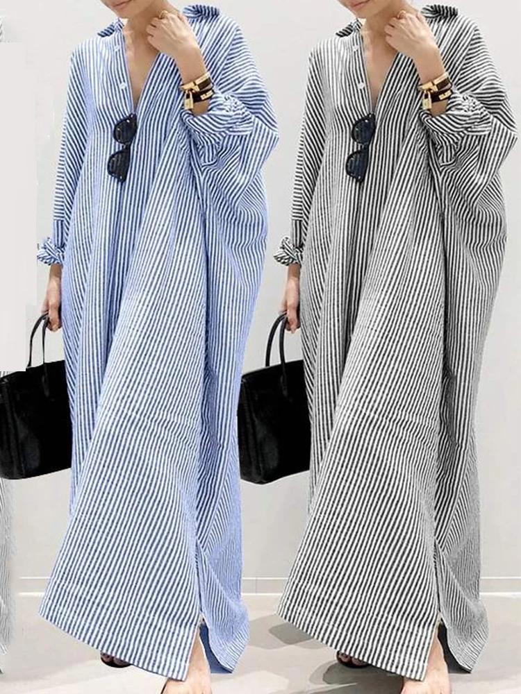Summer Dress Cotton Linen Stri - Casual Loose Linen Shirt Dress review and price
