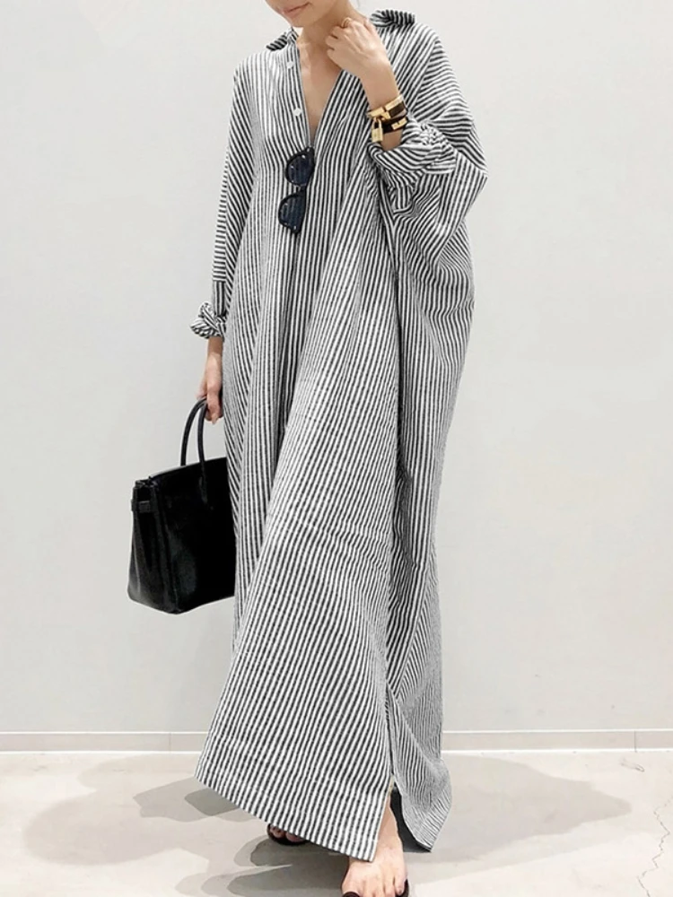 Summer Dress Cotton Linen Stri - Casual Loose Linen Shirt Dress review and price