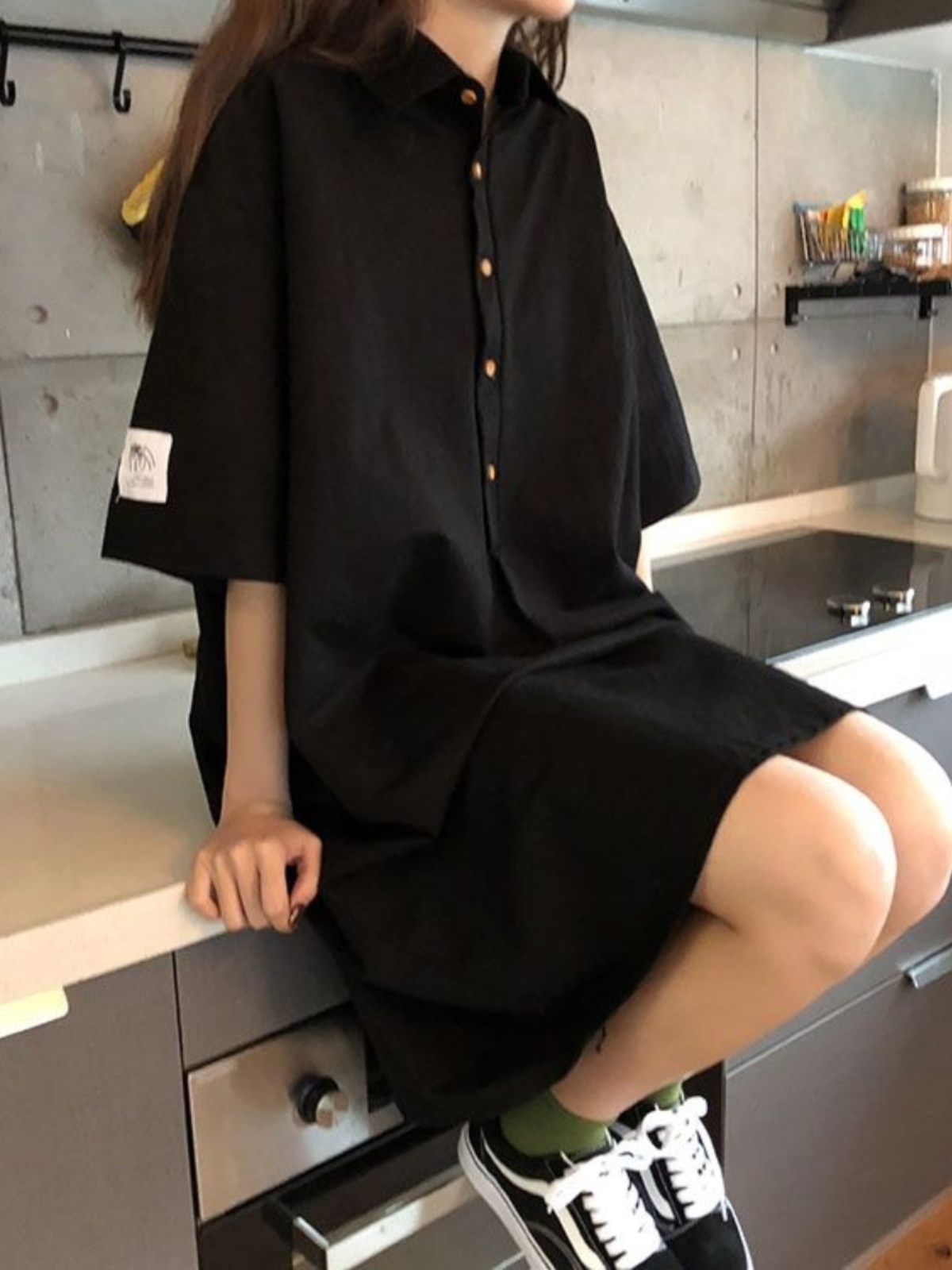 plus Size Shirt Dress Slimming - Korean Style A Line Shirt Dress review and price