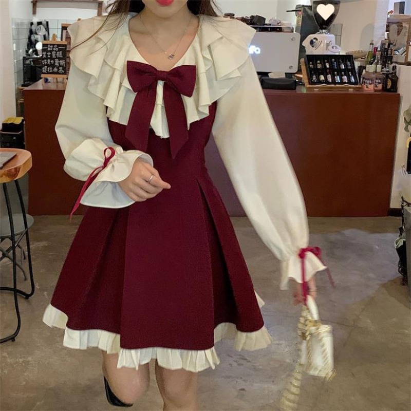 2025 New Korean Sweet Cute Dre - Korean Style A Line Shirt Dress review and price