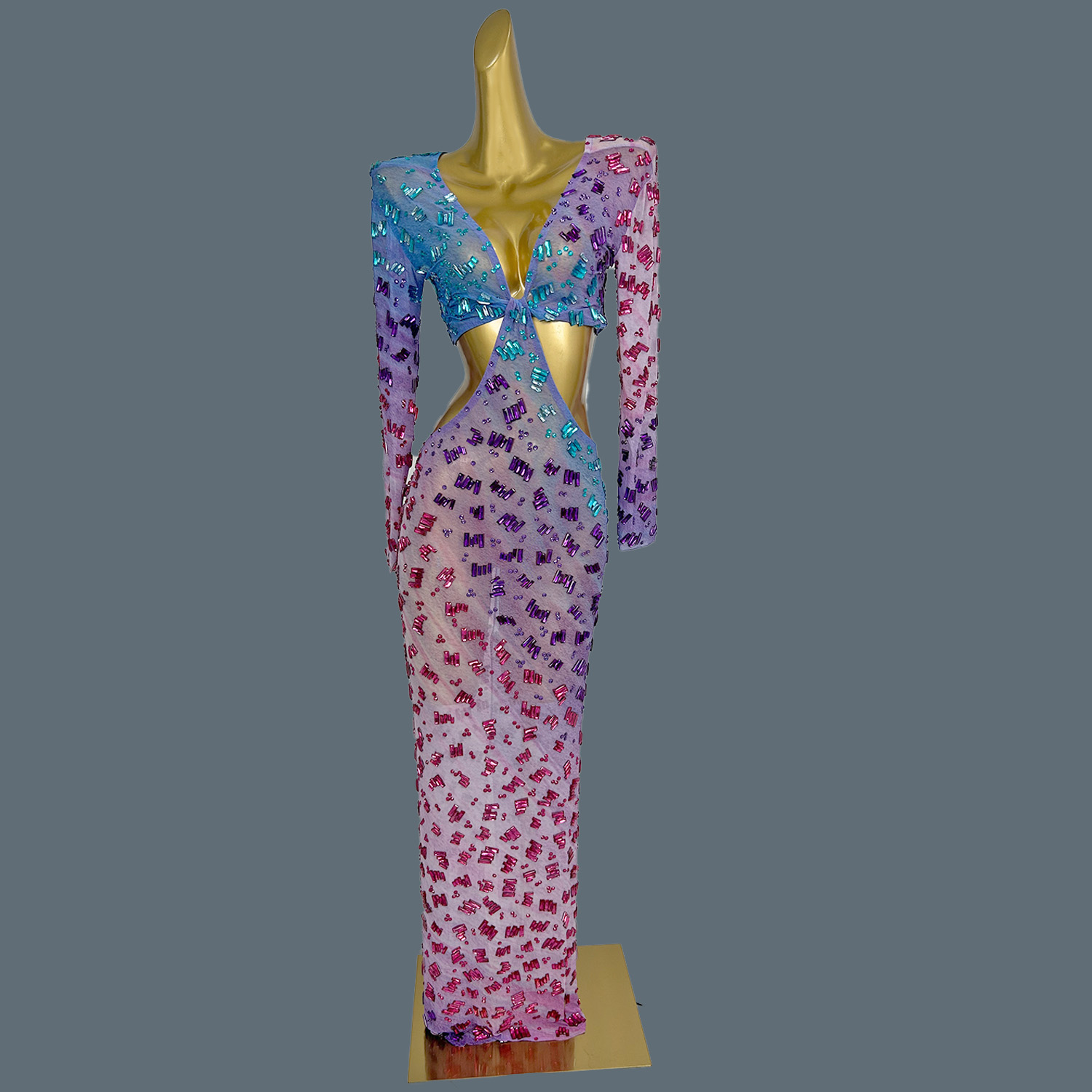 Sparkly Rhinestones Deep V Nec - Sparkly Rhinestone Club Party Dress review and price